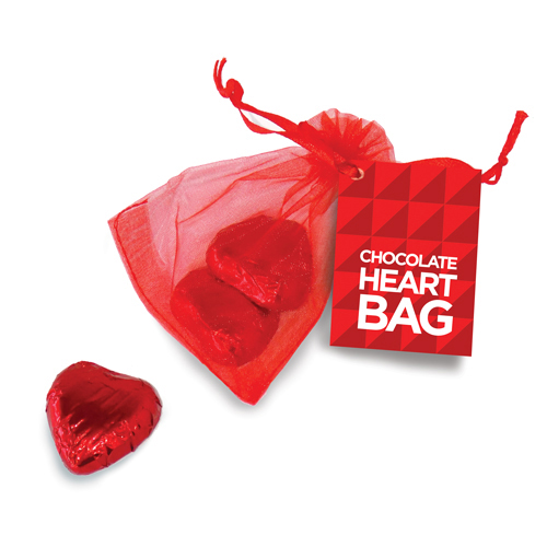 bite - heart organza bag