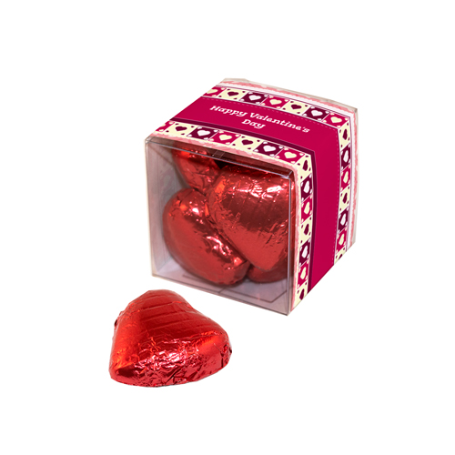 Promotional Mini Cube – Mini Milk Chocolate Hearts